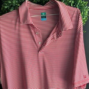 Pro Tour Red and White Striped Polo